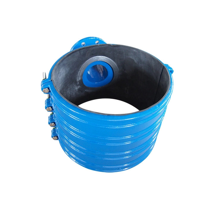 Ductile Iron Saddle Tee with Flange Branch for PVC/PE Pipes